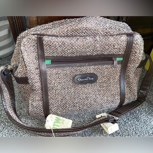 Vintage Oscar De La Renta Tote Bag Weekender Carry On Luggage Wool Travel Bag
